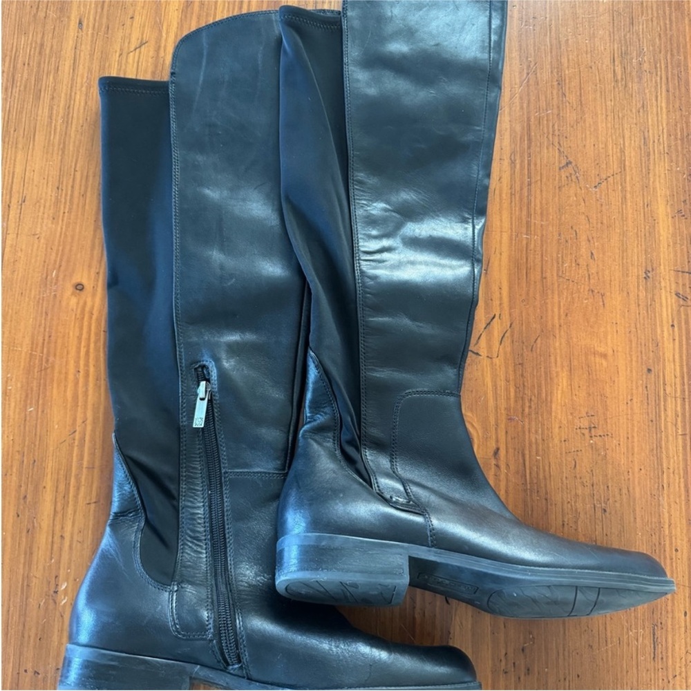 Anne Klein Black Knee-High Leather Boots
